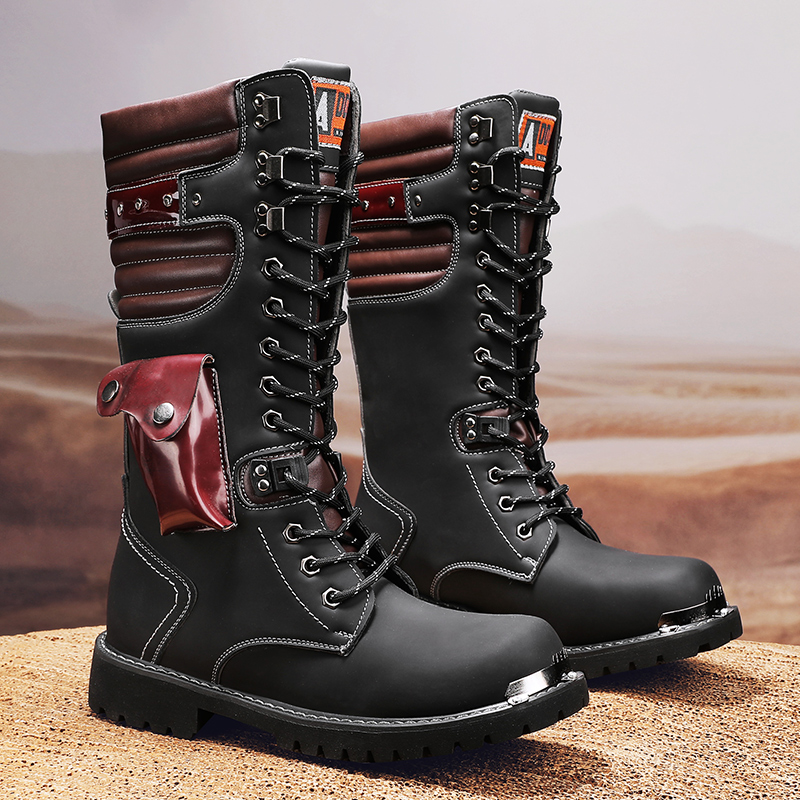 Crossfit Outdoor - Men's high top motorcycle boots spring