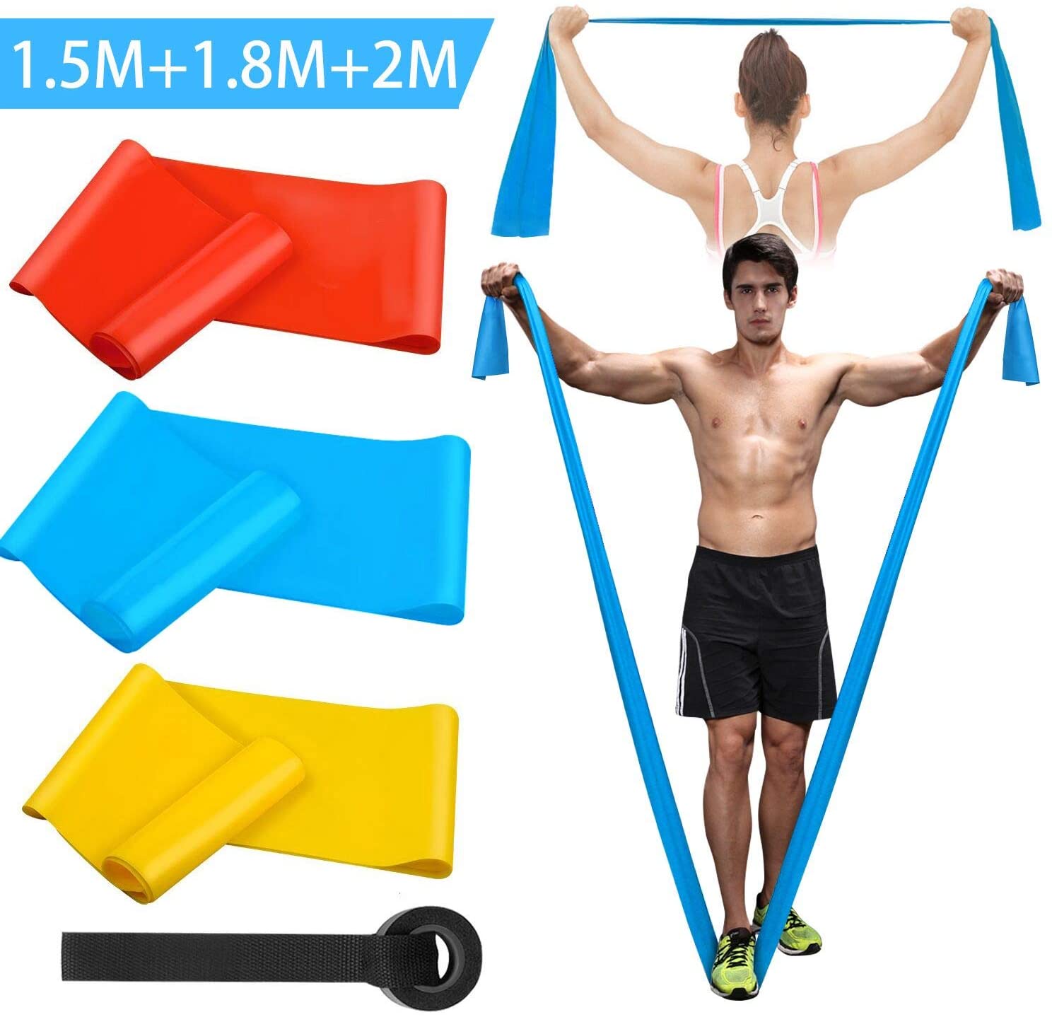 Finger Tape Athletic - Elastic Fitness Bands 3Pcs Resistance Bands