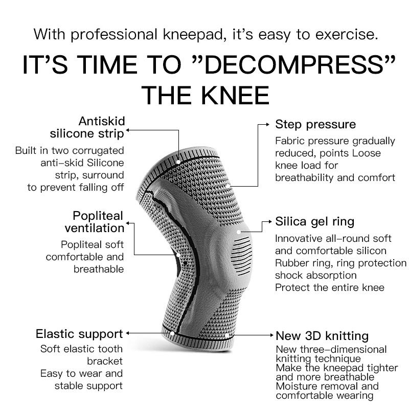  Elastic Silicone Knee Brace N - огляд і ціна Knee Sleeve Pair