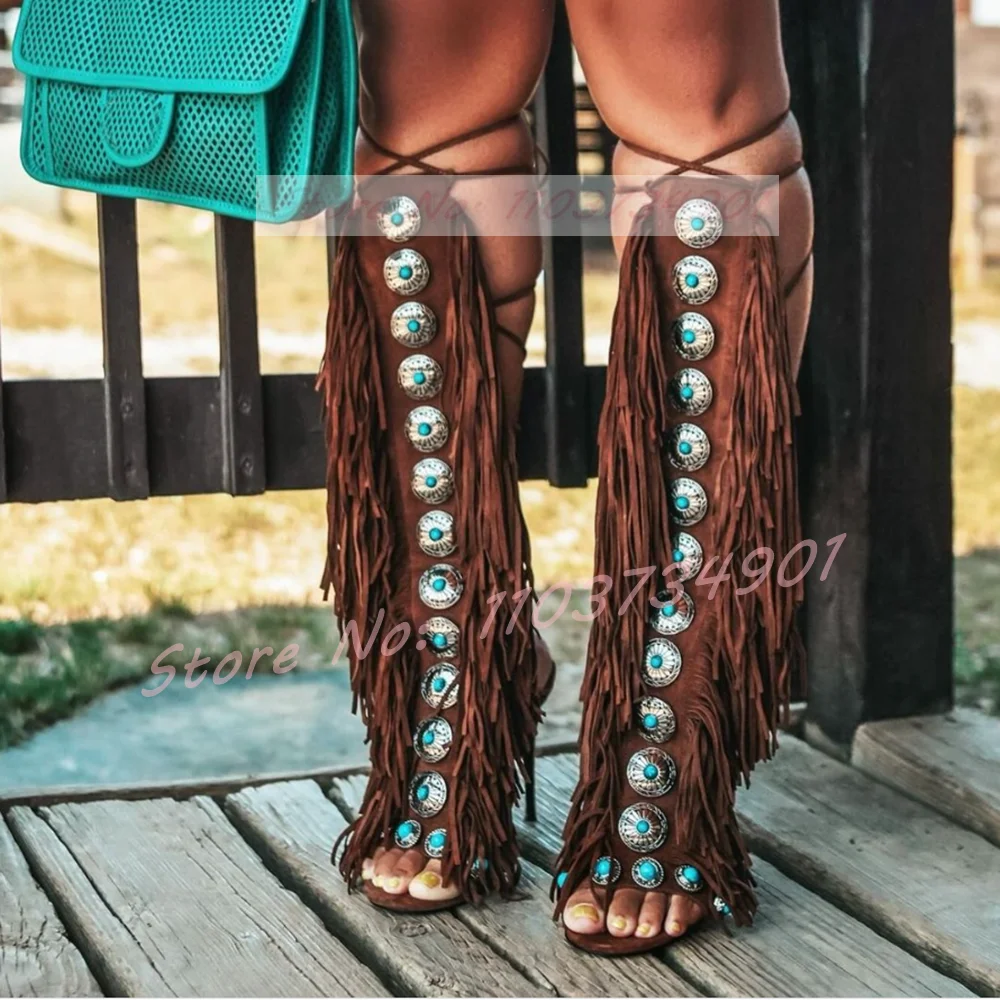 Tassels Open Toe Gems Knee Hig - огляд і ціна Crossfit Lady